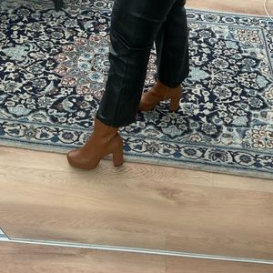Brown platform ankle boots